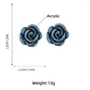 Ohrstecker Find Me Acryl Strass Blau Rose Mädchen Elegant Temperament Blume