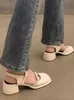 SURET Buty Niezdłuszczone okrągłe palce sandały panie swobodny letni pusta plaża elegancka koreańska moda kobieta projekt 230412