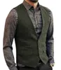 Мужские жилеты Мужские костюмы V-образного выреза Vests Fashion Formal Slim Fit Business Herringbone Dress Formoat для свадебной вечеринки в смокинге 230412