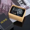 Orologi da polso Orologio da ragazzo e braccialetti 4 pezzi/set Orologio da uomo in pelle con calendario impermeabile casual alla moda con confezione regalo