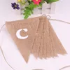 Party Decoration Candy Bar Heart Print Banner Hessian Pennant Triangle Burlap Flags For