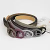 Cinture Donna Design di lusso Vintage Casual Fibbia ad ardiglione Cintura per pantaloni Abito con paillettes lucide Cintura decorativa