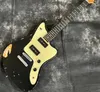 في الأسهم فانو alt de facto jm6 Relic Black على Sunburst Guitar Guitar Black P90 Pickups Gold Cream Pickguard Vintage Tuners