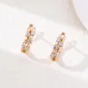 Boucles d'oreilles Dckazz 2023, tendance, Punk, incrustation brillante en Zircon, couleur or Rose, bijoux de fiançailles pour femmes, 585