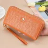 Billeteras Mujer Monedero Trébol Moda Señoras Bolsa de teléfono móvil Embrague de impresión larga Cremallera doble Correa de mano Múltiples colores 859