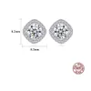 Moissanite Stud Earrings High End Jewelry 유럽 패션 여성 마이크로 세트 지르콘 S925 실버 지오메트리 귀걸이 여성 웨딩 파티 발렌타인 데이 선물 SPC