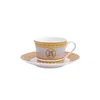 Tazza da caffè vintage creativa in stile europeo con bordi dorati Regali in porcellana Big Mark Set di portapiatti per tazze da tè Commercio all'ingrosso per la casa