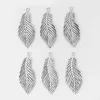 Naszyjniki wiszące 2pcs Tybetańskie srebrne duże wisiorki do piór liście uroki liści do majsterkowania biżuteria Making Akcesoria 86 35 mm