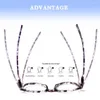 Sunglasses TUREZING 5 Pairs Of Women's Fashionable Round Reading Glasses Transparent Printing Spring Hinge Frame Prescription Eyewear