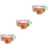 Tazas 9 piezas Niños Latte Cup Espresso Tazas Taza de cerámica Mango Agua Café Niños