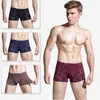 4Pcslot Boxer sous-vêtements pour homme Shorts hommes caleçons glace soie doux hommes Sexy ensemble respirant culotte confortable 230412