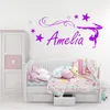 Wall Decor Dance Personalized Girl Name Sticker Gymnastics Vinyl Yoga Studio Furniture Bedroom Fashion TW10 230411