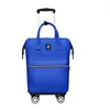 Seesäcke Damen Trolley Rucksäcke Handgepäck Reiseräder Oxford Rolling Wheeled Backpack