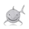 Pendentif Colliers Iced Out Grand Shark Collier Mens Hip Hop Bijoux Or Rose Sier Drop Delivery Pendentifs Dhgarden Otnc2