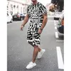 Erkeklerin Trailsuits 3D Baskı Tişört Trailsuit İki Parçalı Setler Büyük Boyutlu Erkek Tasarımcı Kıyafetleri Sokak Giyim Takım Erkek Kısa Kollu Yaz Kıyafetleri 230411