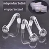 100pcs High Quality Glass Oil Burner Pipe 10mm 14mm 18mm Male Female Bubbler Smoking Water Pipes Bent Banger Oil Nail Pipe for Dab Rig Bong Accessories