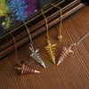 Hanger kettingen metalen slinger ketting pendulos radiestesia pendulums voor wichelroeibare spiraal kegel antieke waarzeggerij piramidependule reiki