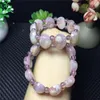 Strand Pink Color Treasure Stone Natural Crystal Armband Körsbärs AGATE Handrad Lucky For Women Armband Fashion Jewelry