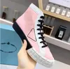 2023 Luxury Sneakers Wheel Cassetta Flat Shoes Women High Top Fabric Runner Trainers Low Top Casual Shoes Canvas Wheel Stitching Lerren Trainer