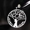 Stud Earrings Stainless Steel Tree Of Life Earings For Women Silver Color Fashion Jewelry Boucles D'oreilles Pour Les Femmes E1510S02