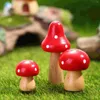 Garden Decorations 6 PCS Simulated Wood Mushroom Cake Toy Adgnment Mini Ornaments Potted Moss Decor Chic