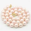 Kedjor Vackra runda 10mm Multicolor Sea Shell Pearl Halsband Pärlor Diy Girl Fashion Jewelry Making Design Mors dag gåva