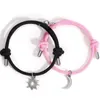 Bracelets de charme 2pcs magnéticos lunar lunas pulseira emedecel