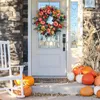 Decoratieve bloemen herfstkrans 40/50 cm kunstmatige herfstoogst poeit pompoen realistisch Halloween Thanksgiving Home Decor voor