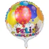 50pcs 18inch New Spanish helium foil Feliz cumplea os balloons globo happy birthday decor Rose Gold Round bulk sell 1027302Y