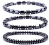 Strand moda natural hexagonal hematita frisado pulseira para wmen masculino power stone equilíbrio cura estiramento pulseiras