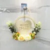 Decorative Flowers Wooden Front Door Hanging Garland Drop Ornaments Hollow Wreath Plates Handicrafts Reusable Party Gifts For Farmhouse