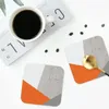 Table Mats Grey Orange And Concrete Color Block Coasters Placemat Decoration Accessories For Drying Dishes Mat Coffee Pad