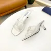 Designer Sandales Noir Celeste Sandale En Cuir Verni Transparent Femmes Mule D'été Avec Boîte