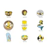 Accessoires de dessin animé drôle animé Sitcom Simpson broche pour femme mignon badge collier chemise émail broches broches hommes bijoux en métal Acc Dho4U