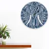Zegary ścienne wzór mandali słonia niebieski zegar do nowoczesnej dekoracji domowej nastolatek pokój żywy igła wiszące stół
