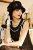 Gargantilla redonda de perlas de imitación, gargantilla de múltiples hebras, collar estilo aleta de los años 20, accesorios para fiesta temática de Gatsby