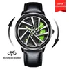 Orologi da polso Original 3D Real Man Orologi Impermeabile Ruota Orologio Car Rim Quarzo Sport da uomo 360 ° Per uomo Orologio da uomo