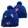 Blue Jays Beanies Toronto Beanie Cap Wool Warm Sport Knit Hat Baseball North American Team randig sideline USA College manschetterade pom hattar män kvinnor a0