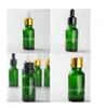 Dark Green Glass Dropper 20 Ml Bottles Gold Black Silver Lids Thick 20Ml Glass Sample Dropper Bottle BJ