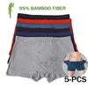 Underpants Fasion High Quality Bamboo Underwear Men XL XXL XXXL XXXXL 5XL 6XL Size Men Boxer Underwear Plus Size Flat Feet Panties black 230412