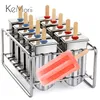 Outils de crème glacée en acier inoxydable Lolly Popsicle Moule Rack Frozen Pop Maker Maison avec support 230412