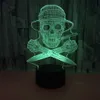 Lampes abat-jour Halloween crâne Led veilleuse pour chambre décor cadeau enfants enfants coloré tactile 3D Table lampes de chevet 230411