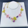 Halsband örhängen set qingdao medeltida vintage bj märke blomma biet färskt