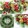 Flores decorativas presentes de natal guirlanda ornamento suportes de anel guirlandas de natal suporte de plástico