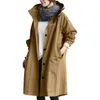 가을 캐주얼 스타일 윈드 브레이커 여성 중간 길이 2023 새로운 기질 허리띠 긴 슬리브 재킷