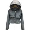 23SS FW Women Designer Jacket Studed Nylon Blouson مع رسائل نمط Windbreaker Designer Bomber Coat Girls Milan Runway Tops Outwear Parka