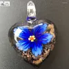 Colliers pendentifs beaux bijoux 31x38 mm lampe en verre fleur de fleurs