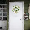 Decoratieve bloemen Praktische prachtige Hydrangea krans Niet -verdorde kunstmatige bloem slinger witte trouwdeur hanger