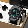 腕時計MSTIANQ Dual Display Watch for Men Digital Quartz reloj Hombre Waterproof Swimming Military RelogiosMasculinos