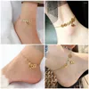 Anklets Summer Vintage Copper Coin Bell Chain Bohemian Style Gold Color For Women Bracelets Barefoot Sandals Jewelry On Foot Leg